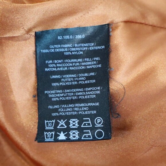 Creenstone Womens Puffer Coat Black Lined Hooded Raccoon Trim Hood Size 38/6 - Picture 5 of 16